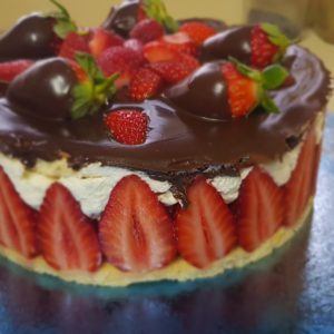 Le Fraisier aux fraises aux chocolat et crème légère